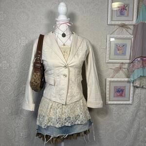 y2k embroidered cottage core floral jacket